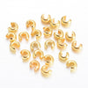CR055 - 100 pcs Gold Plated Crimp Beads Smooth Ball Spacer Bead Covers - 4mm
