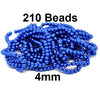 BD103 - 4mm Bright Blue Glass Pearl Imitation Round Beads - 32 inch strand