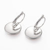 E384 - 10 pcs. 304 Stainless Steel Earring Clips Settings Lever Back Bezels Cabochons - 16mm Glue Pad Setting
