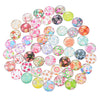 10 pcs Circle Flowers Glass Round Dome Seals Tiles Cabochons - 12mm (1/2 in) - Assortment of Designs - Flower Pattern A
