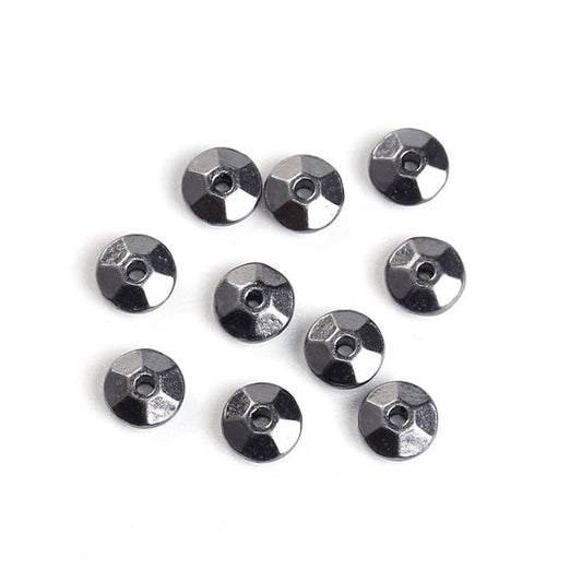 BD244 - 100 pcs Gunmetal Bicone Spacer Beads- 6mm x 2.7mm - Hole Size: 1mm