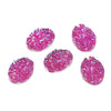 CA393 - 10 pcs Druzy Resin Embellishment Oval Cabochons Hot Pink Fuchsia - 18x13mm - 18mm x 13mm