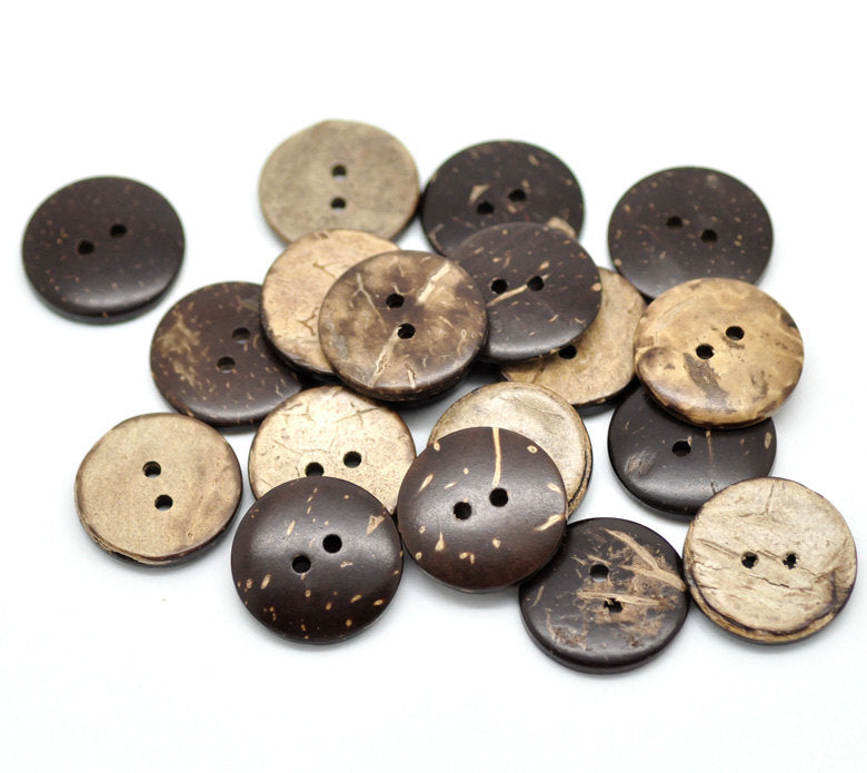 BU015 -100 pcs Coconut Buttons- 20mm (0.79