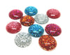 CA625 - 10 pcs Druzy Resin Embellishment Cabochons - 25mm (1 inch) - Glitter Style - Assortment - Solid