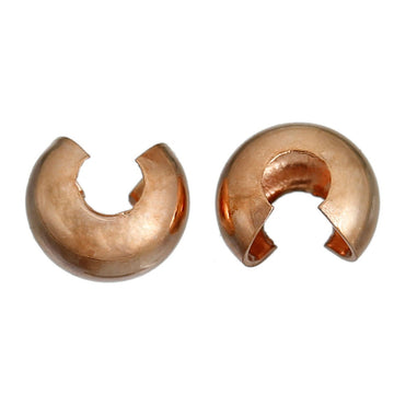 CR012 - 100 pcs Rose Gold Plated Crimp Beads Smooth Ball Spacer Bead Covers - 4mm