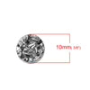 CA510 - 10 pcs. Druzy Synthetic Hematite Embellishment Cabochons Silver Tone - 10mm - Circle - Grade B - Able to be used as beads! - Hole Size: 1mm