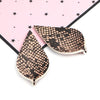 P225 - 10 pcs. Snake Skin Faux Leather Dangle Charms Pendants - Pinch Leaf - Beige Black - Silver Tone Jump Ring - 62mm (2.5") - Double Sided