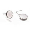 E741 - 10 pcs. 304 Stainless Steel Earring Hooks Settings Bezels Cabochons - 14mm Glue Pad Setting
