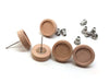 E491 - 10 pcs. Stainless Iron Earring Posts Studs Settings Bezels Cabochons Tacks - 10mm Glue Pad Setting - Silver Tone - Wood Bezel - Metal Backs