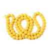 BD193 - 40 Beads - 10mm Yellow Rubberized Glass Round Beads - 15.7" strand - Approx 40 beads per strand - Hole Size: 1.3mm