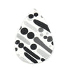 P1043 -10 pcs. White and Black Stripe Dot Faux Leather Dangle Charms Pendants - Teardrop - 56mm (2.2") - Great for Earrings! Double Sided