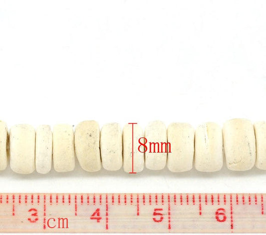 BD040 - 94 pcs - Coconut Natural Color Spacer Disc Disk Beads - 8mm - 1 strand - 40cm - 15 3/4 inch - Hole Size: 1mm