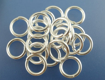 J175A - 100 pcs Silver Plated Open Jump Rings - 10mm - 15 Gauge