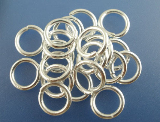 J175A - 100 pcs Silver Plated Open Jump Rings - 10mm - 15 Gauge