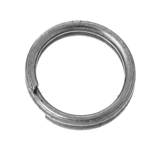 J255 - 5 pcs. 304 Stainless Steel Gunmetal Split Rings Key Rings - 25mm (1 inch) - Hypoallergenic! Tarnish Resistant! - 2mm Thick