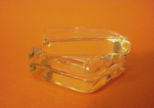 CA284 - 10 pcs. Square Clear Glass Dome Seals Tiles - 15mm - 4.5mm Thick - Flat Top and Bottom