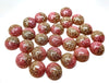CA689 - 10 pcs Druzy Resin Embellishment Cabochons - 12mm - Glitter Style - Light Pink with Gold - Bi-Color