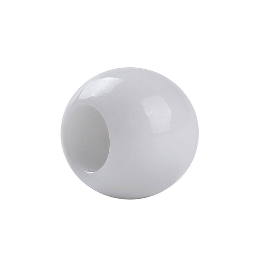 BD225 - 100 pcs White Smooth Ball Spacer Beads - 10mm - Large Hole: 4.7mm - Fits European Cords and Paracord!