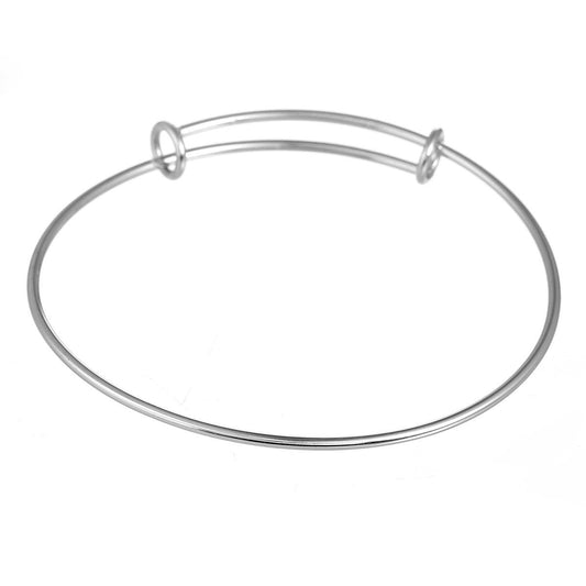 B083 - 1 pc. Stainless Steel Adjustable Slide On Bracelets - 22cm (8 5/8") - 6.8cm