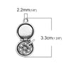 P338 - 5 pcs. Antique Silver Make Up Compact Charms Pendants - 33mm X 16mm (1 1/4" x 5/8") - 3D Style!