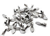 P2229 - 100 pcs. Antique Silver Tone Small Spoon Tag Glue On Bails - 16mm x 5.5mm - Hole Size: 2.5mm x 4.5mm