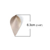 P643 - 10 pcs. Champagne Faux Leather Dangle Charms Pendants - Pinch Leaf - Silver Tone Jump Ring - 63mm (2.5") - Great for Earrings or Dangles