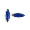 P1029 - 10 pcs Marquise Metal Enamel Dangle Charms Pendants - 16mm x 5mm - 0.6" - Blue - Gold Frame - Great for Earrings, Dangles!