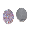 CA012 - 10 pcs Druzy Resin Embellishment Oval Cabochons Mauve Pastel Light Purple - 18x13mm - 18mm x 13mm