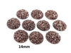 CA680 - 10 pcs Druzy Resin Embellishment Cabochons Champagne Rose Gold - 14mm - Dome Circle