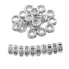 BD005A - 10 pcs Silver Plated Clear Rhinestone Rondelle Spacer Beads - 5mm