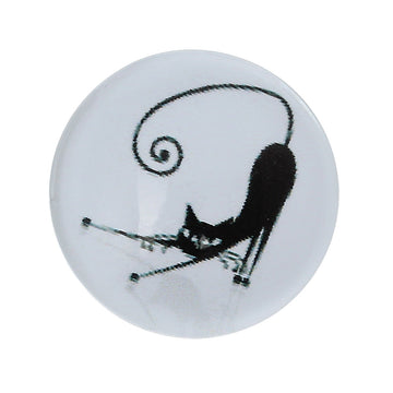 CA280 - 10 pcs Circle Black and White Cat Glass Round Dome Seals Tiles Cabochons - 18mm