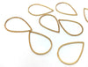 P1107 - 10 pcs Stainless Steel Golden Teardrop Metal Dangle Charms Pendants - 26mm x 17mm - 1.02" - Great for Making Fringe Earrings and Dangles!