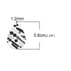 P1043 -10 pcs. White and Black Stripe Dot Faux Leather Dangle Charms Pendants - Teardrop - 56mm (2.2") - Great for Earrings! Double Sided