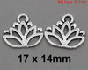 P780 - 50pcs. Antique Silver Lotus Flower Charms Pendants - 17 x 14mm