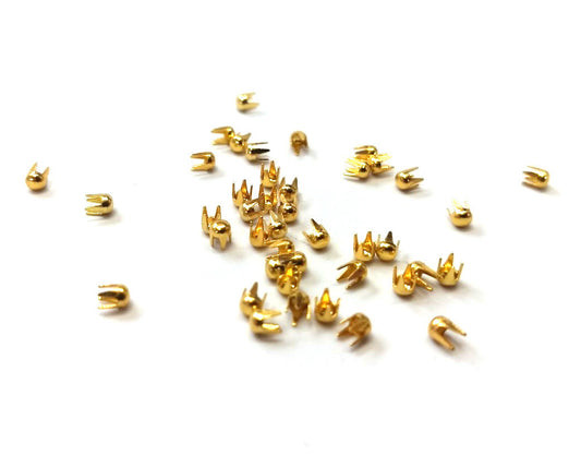 U006 - 100 pcs. - Gold Tone Rivet Stud Spikes - 2.5mm - Metal - 4 Legs