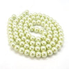 BD211 - 12mm Green Honeydew Glass Pearl Imitation Round Beads - 16 inch strand - Approx. 35 Beads Hole Size: 1mm