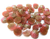 CA689 - 10 pcs Druzy Resin Embellishment Cabochons - 12mm - Glitter Style - Light Pink with Gold - Bi-Color