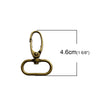 CL150 - 10 pcs. Antique Bronze Lobster Swivel Clasps for Key Ring - 46mm x 31mm - Clip Clasps