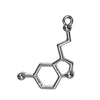W012 - 10 pcs. Silver Tone Chemistry Science Molecule Serotonin Charms Pendants - 25mm X 13mm - 1 in x 0.5 in