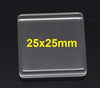 CA285 - 10 pcs. Square Clear Glass Dome Seals Tiles - 25mm (1 in)