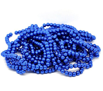 BD103 - 4mm Bright Blue Glass Pearl Imitation Round Beads - 32 inch strand
