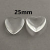 CA921 - 10 pcs. Heart Clear Round Glass Dome Seals Tiles - 25mm (1 in) - 6mm Thick