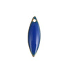 P1029 - 10 pcs Marquise Metal Enamel Dangle Charms Pendants - 16mm x 5mm - 0.6" - Blue - Gold Frame - Great for Earrings, Dangles!