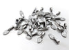 P2229 - 100 pcs. Antique Silver Tone Small Spoon Tag Glue On Bails - 16mm x 5.5mm - Hole Size: 2.5mm x 4.5mm