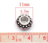 BD401 - 10 pcs Antique Silver Oval Light Purple Mauve Pink Rhinestone Rondelle Spacer Beads - 11mm - Fits European Cords!