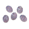 CA012 - 10 pcs Druzy Resin Embellishment Oval Cabochons Mauve Pastel Light Purple - 18x13mm - 18mm x 13mm