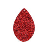 P735 - 10 pcs. Red Faux Leather Dangle Charms Pendants - Teardrop - 55mm (2.17") - Great for Light Earrings and Dangles! Double-Sided