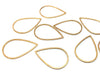 P1107 - 10 pcs Stainless Steel Golden Teardrop Metal Dangle Charms Pendants - 26mm x 17mm - 1.02" - Great for Making Fringe Earrings and Dangles!