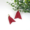 P450 - 8 pcs. Red Faux Leather Tassel Dangle Charms Pendants - Golden - 5.2cm (2.05") x 3.3cm (1.3") - Great for Light Earrings and Dangles!