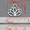 P780 - 50pcs. Antique Silver Lotus Flower Charms Pendants - 17 x 14mm